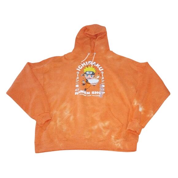 Naruto Shippuden Ichiraku Ramen Shop on Orange Wash Unisex Pullover Hoodie XL - Picture 1 of 4